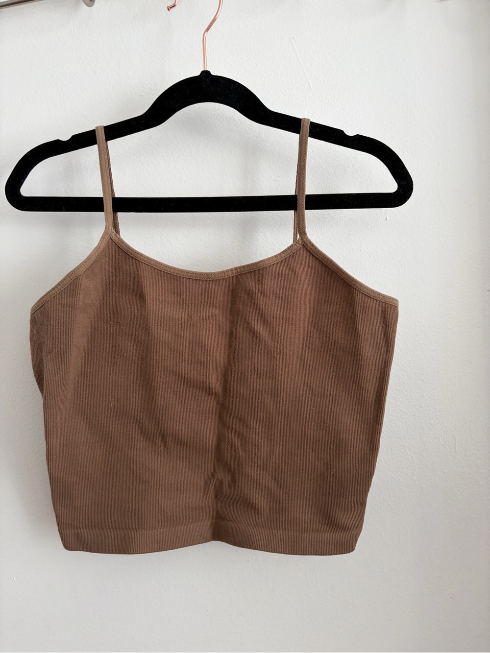 Free People Strappy Back Ribbed Spaghetti Strap Crop Top